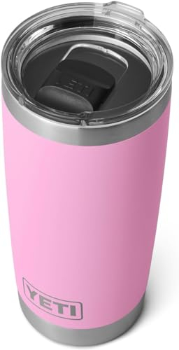 YETI Rambler Tumbler, Vaccum Insulated Stainless Steel Tumbler with Magslider Lid, Power Pink, 20 oz (591 ml)