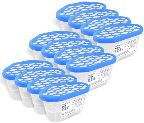 Aquafloow Deshumidificador 600 ml, Antihumedad Habitación 12 Piezas | Neutralizador de Olores, Absorbente de Humedad para Cocina, Armario, Baño, Estudio, Ropa