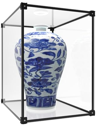 Acryl Vitrine Schaukasten, Transparent Stapelbar Vitrine, Sammlervitrine Box Staubdicht Selbstaufbau mit Tür Für Spielzeug Figuren Modellautos Sammelfiguren Sammlung (30x30x40cm)