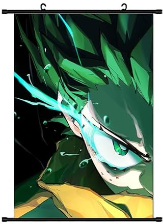 Xinchangda MHA Anime-Schriftrollen-Poster, Banner, Midoriya Izuku/Bakugou Katsuki/Todoroki Shoto zum Aufhängen, Wandbild, Heimdekoration, 60 x 40 cm