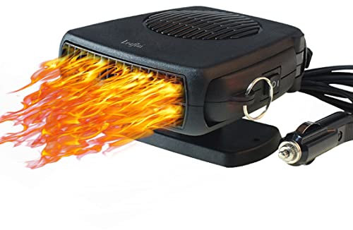 Leaflai Chauffage de Voiture 12 V - Kit de Désembuage pour l'hiver 150 W Portable Prise Allume-Cigare - Dégivreur 2 en 1 Chauffage/Refroidissement Rapide - Désembuage de Voiture pour Petite