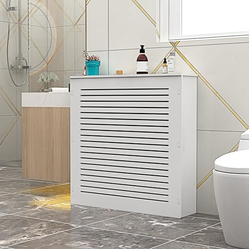 Couvercle De Radiateur En Bois, Cache Radiateur Ajustable, Cache Radiateur Storage Rack, Anti-brûlure Et Anti-poussière Etagere Radiateur, Convient Pour Chambre À Coucher, Cuisine, Salon(60x60x20cm/23