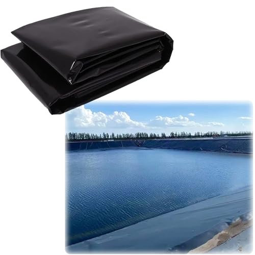 Schwarze HDPE-Fischteichfolie, 3 x 5 m, langlebig, 0,12 mm, Teichfolie für Teiche, Bachläufe, Springbrunnen und Gartenwasserfälle, ideal für kleine Teiche zur individuellen Gestaltung