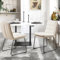 COLAMY Moderne Esszimmerstühle, 2er Set, Waffeleffekt Küche Esszimmerstühle mit Rückenlehne, gepolsterte Esszimmerseitstühle mit Metallbeinen für Esszimmer, Küche, Restaurant, Creme