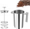 AUTOFU 1000ml / 34 Oz Cafetière French Press Coffee Maker, 6-8 Cups Cafetiere Stainless Steel Double Walled Insulated Caffettiere, Portable Coffee Press Pot for Home, Office, Camping