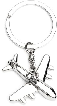OBEISN Schlüsselanhänger Aus Edelstahl Mit Kleinem Flugzeug-Anhänger, Moderne Kunst in Schlichtem Design, Geburtstagsgeschenk Für Frauen, Geschenke Für Die Freundin Und Schwester