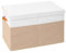 Large Toy Box Chest with Lid, Collapsible Sturdy Foldable Toy Storage Organizer Boxes Bins Baskets for Kids, Boys, Girls, Clothes, Bedroom, Blanket, Nursery, Books, Playroom, 62.5x33x40cm (Beige)