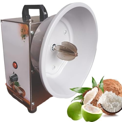 Vertical Coconut Scraper Grater, Commercial Electric Coconut Grater Machine with 3 Speeds Adjustable, Removable Dust Cover +Stainless Steel Blade, Coconut Processing Machine for Shops