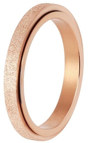 Calefee Fidget Ring Spinner Anti Stress, Kleine Ringe für Finger Schmal Edelstahl Bandring Drehbar Matt 3 mm Breit, Größe 47 bis 72