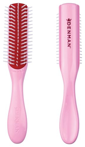 Denman Mini Curl & Blow-Dry Styling Brush – Define Curls, Smooth Frizz & Style Short Hair with Precision, D14 Pink Crush
