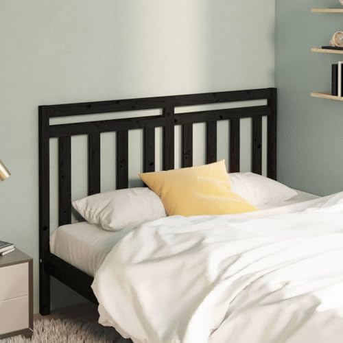 QJBSAVVA Massivholz-Kopfteil Schwarz 156x4x100 cm Kiefer Modernes Design Rückenlehne nachrüsten für Bett ohne Kopfende Schlafzimmer
