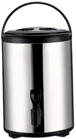Isolierter Getränkespender, Heißwasserspender, 6 l, isolierte Heißwasserurne mit Wasserhahn und Griff, Edelstahl, Tee für Kaffee, Tee, kalte Milch, Saft