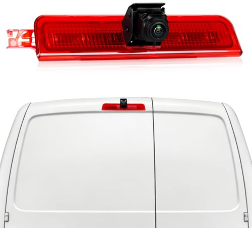 CAMECHO Rückfahrkamera HD Nachtsicht IP67 Wasserdichter Kamera für VW Caddy 2003-2015 Bremslicht mit Weitwinkel 140°, 12V, 10M Kabelgebundene Verbindung
