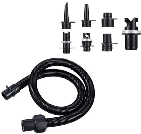 SENRISE Paddle Board Pump Hose, Plastic Inflatable Pump Adaptors Kit with 7 Nozzles Kayaking Replacement Hose for Paddle Board, Boat,Tent, Pool