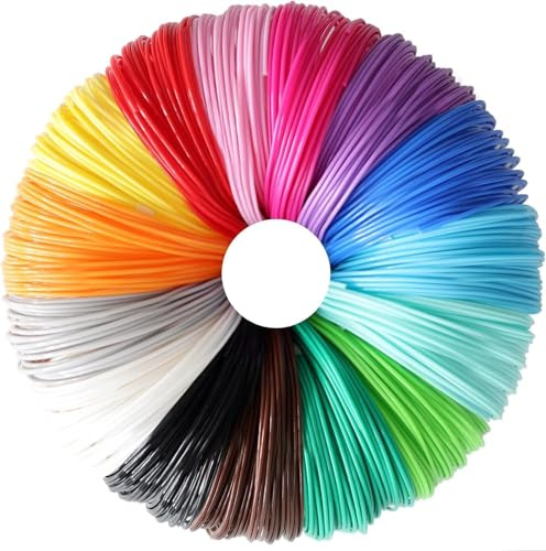 3D Stift filament PCL, 40 Farben, je 5m- 3D Pen Filament 1.75mm mit Vorlagen Buch Set für Kinder & Erwachsene, Nachfüllung mit Schablonen für, 3D Stift Zubehör