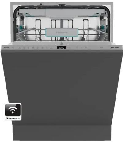 Hisense HFI5A6360H - Lavavajillas integrable, Clase A, 16 Servicios, Fondo 60cm, Secado Extra, Programa Auto, Tercera Bandeja, Lavado de Botellas, Luz de Estado, Iluminación LED, Cestas Flexibles