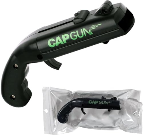 Cap Gun Bottle Opener, Funny Beer Bottle Cap Launcher Shooter, Novelty Pistol Style Bottle Opener, Creative Drinking Game Tool for Home Bar Party BBQ World Cup, Gift for Men Husband Father (Black)