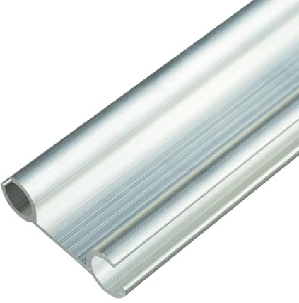 LYSEL® Doppelkederschiene Doppelkederleiste Dopplekederprofil 12x40mm pressblank 2m Grau Ø9mm für Keder 6-8mm