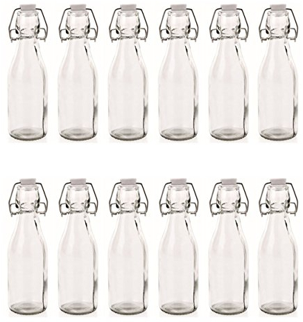 Glasflasche mit Bügelverschluss 250 ml 12er Set