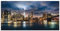 ARTland Wanddeko Wandbild Alu Verbundplatte für Innen & Outdoor Bild 100x50 cm Städte USA Amerika New York Skyline Nacht Manhattan Hudson River T0WB