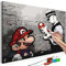 murando - Malen nach Zahlen Banksy Mario 50x40 cm Malset mit Holzrahmen auf Leinwand für Erwachsene Kinder Gemälde Handgemalt Kit DIY Geschenk Dekoration n-A-0266-d-a