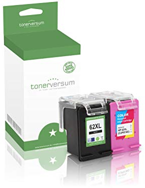 Tonerversum 2 Tintenpatronen kompatibel zu HP 62 XL J3M80AE Color Black für Envy e-All-in-One 5542 5544 5545 5547 5548 5640 5642 5644 5646 5660 7644 Multipack