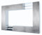 Vladon Wohnwand Mirage, Made in Germany, Anbauwand mit Rückwand mit 2 Türen, 2 Klappen und 6 offenen Glasablagen, Schwarz matt/Beton Oxid-Optik (262 x 183 x 39 cm)