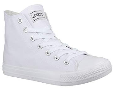 Elara Unisex Sneaker Sportschuhe High Top Turnschuh Chunkyrayan CA014/CB019 AllWhite 41