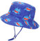 LACOFIA Sombrero de Sol bebé Gorro Verano para niños Sombrero Playa de ala Ancha Proteccion Solar para niños con Correa Ajustable para la Barbilla Squalo BLU 2-3 Anni