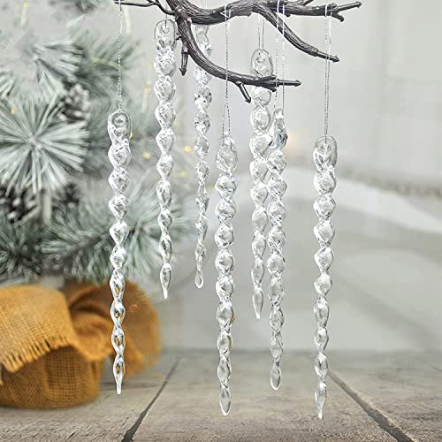 DAHI 25 STK Christbaumschmuck eiszapfen Anhänger Weihnachten Deko (eiszapfen 25pcs)