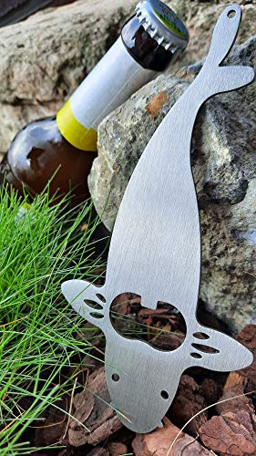 funkysteelart Flaschenöffner KOI Edelstahl geschliffen - gelasert