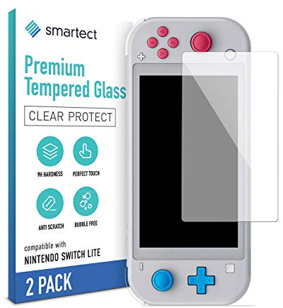 smartect Schutzglas [2 Stück, Klar] kompatibel mit Nintendo Switch Lite, HD Schutzfolie Anti-Kratzer, Blasenfrei, 9H Härte, 0.3 mm Ultra-klar, Ultrabeständig