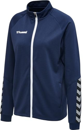 hummel AUTHENTIC Sportjacke Damen - Trainingsjacke & Laufjacke - Dünne Jacke für Sport, Fitness und Alltag - mit Reißverschluss, Taschen und Stehkragen - aus Polyester-Strickstoff