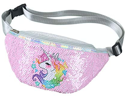 Hüfttasche Einhorn Pailletten Gürteltasche Kinder Glitter Cartoon Bauchtasche Für Kinder und Mädchen