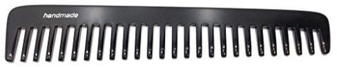 Swedish Crown grosser Strähnenkamm 18 cm handgemacht gesägt schwarz Styling-Kamm mit grober Zahnung Lockenkamm zum Entwirren (6064 CA)