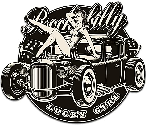 Retro Vintage Aufkleber -Finest Folia Sticker Old School Ace Kult Rockabilly (R149-6 Rockabilly 3)