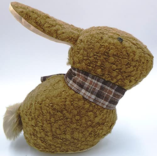 G.B. Butée de porte en tissu doux marron en forme de lapin (27 x 20 x 10)