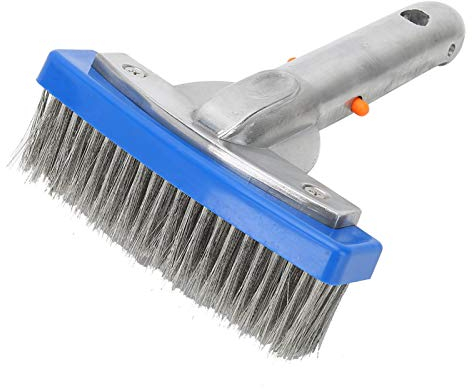 Brosse de Piscine de 5 Pouces, Brosse Métallique de Piscine, Tête de Brosse en Acier Inoxydable avec Cheveux en Acier Dur Haute Densité Outil de Nettoyage de Piscine Professionnel pour Sols Carrelés