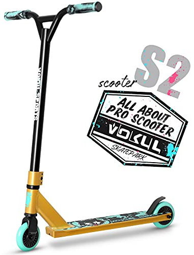 VOKUL TRII S2 Stunt-Scooter – Freestyle Pro Spec 360 Grad – Trick-Scooter für Kinder ab 6 Jahren, Anfänger, Kinder, Jungen, Mädchen, Teenager, 50,8 cm B x 82,5 cm H, verstärktes leichtes AL6061 50,8