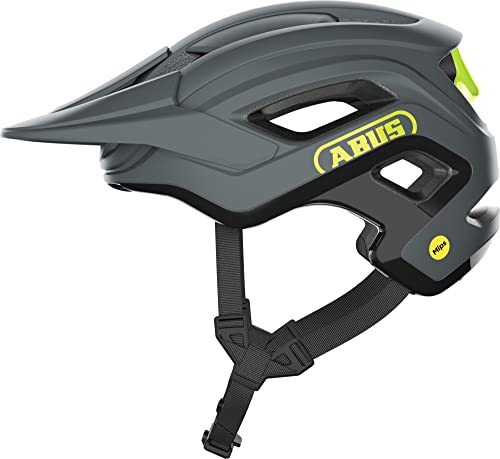 ABUS MTB-Helm Cliffhanger MIPS - Fahrradhelm für anspruchsvolle Trails - mit MIPS Aufprallschutz & großen Lüftungsöffnungen - für Damen und Herren - Grau/Gelb, Größe M