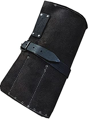 WorkGearUK Deluxe Dark Brown Leather 9 Pocket Chisel Roll WG-PX59