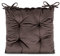 AmeliaHome Stuhlkissen mit Bändern 40x40 cm Sitzkissen Samt Velvet Optik Aleksa Braun