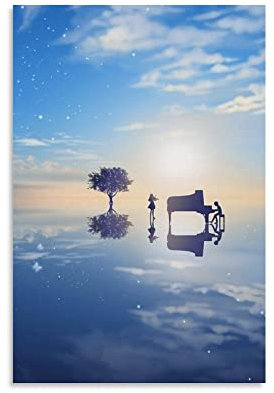 Your Daily Lie in April Anime Poster 7 Bilder Druck Wandkunst Poster Malerei Leinwand Poster Kunstwerke Geschenkidee Zimmer Ästhetik 40 x 60 cm