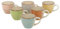 URBNLIVING 6 PCS Espresso Coffee Cups Set 90ml Multicoloured Brushstroke Stoneware Ceramic Mugs