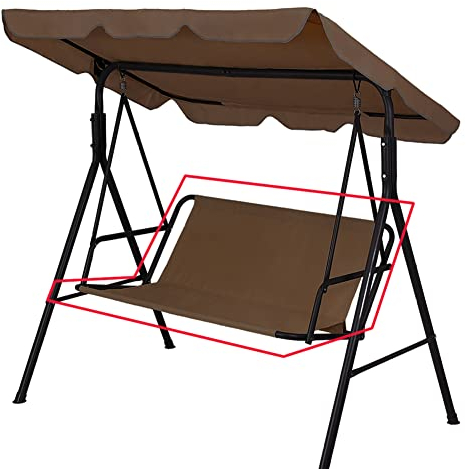 WingFly Gartensitzbezug für Schaukelstuhl, Schaukelstuhl, Sitzbezüge für Gartenschaukel, Abdeckung für Gartenstuhl, 2-/3-Sitzer (Braun, 138 * 50 * 50cm)