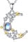 EUDORA Harmony Ball Mond und Stern Kette für Damen Sterling Silber 925, Luna Halskette Anhänger, Stern Mond Schmuck Personalisierte Geschenk für Frauen Mädchen, Kette 45cm