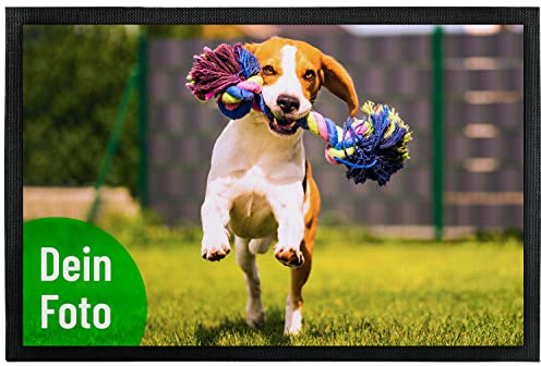 True Statements Fußmatte personalisiert mit Foto für Innen & Außen – mit eigenem Bild – individuelles Geschenk | Weihnachten, Geburtstag, Einweihungsgeschenk (60 x 40 cm mit Gummirand)