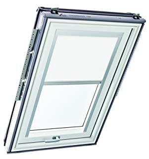 Original Roto Rollo Exclusiv ZRE für Roto Dachfenster - Führungsschiene Silber - Manuelle Bedienung - Tageslichtrollo Baureihe Designo R6/R8, i8 und Classic 64/84 - Größe 074/078 | 07/07 - Farbe Weiß