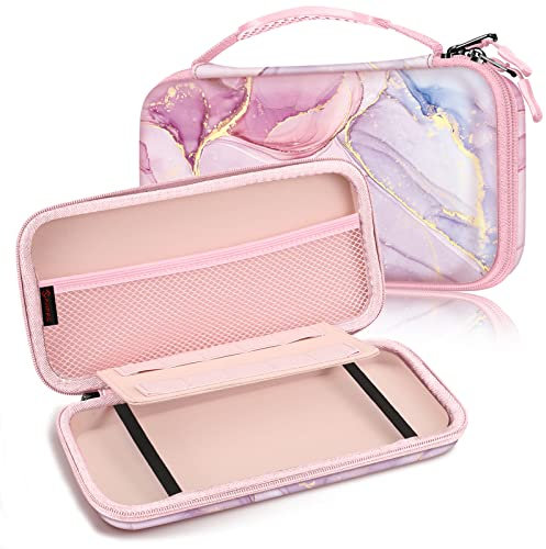 FINTIE Tasche für Nintendo Switch 2017/Switch OLED Modell 2021 - Tragetasche Aufbewahrungstasche Hülle Case mit 10 Spielkartenhaltern und Haltegurt für Nintendo Switch Konsole und Zubehör