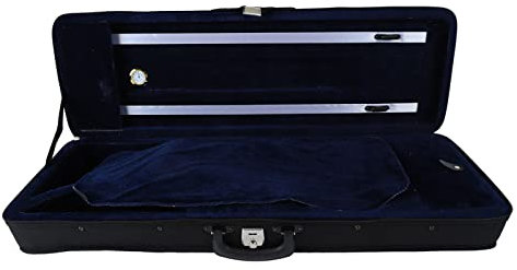 4/4 Full Size Violin Case, Professional Oblong Violin Hard Case with Built-in Hygrometer, Black